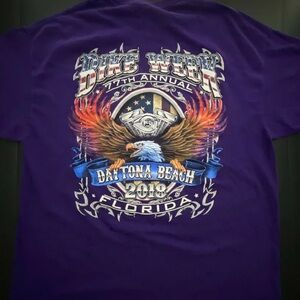 Daytona Beach Florida Bike Week 2018 77th Annual Purple T Shirt Men's XL purple